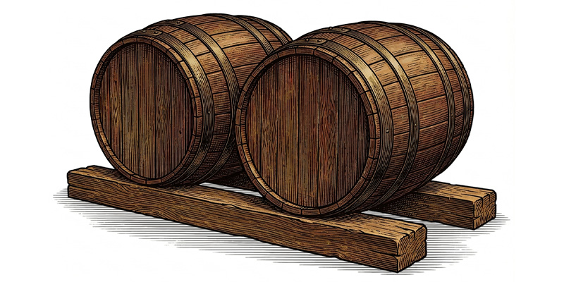 illustration of barrels